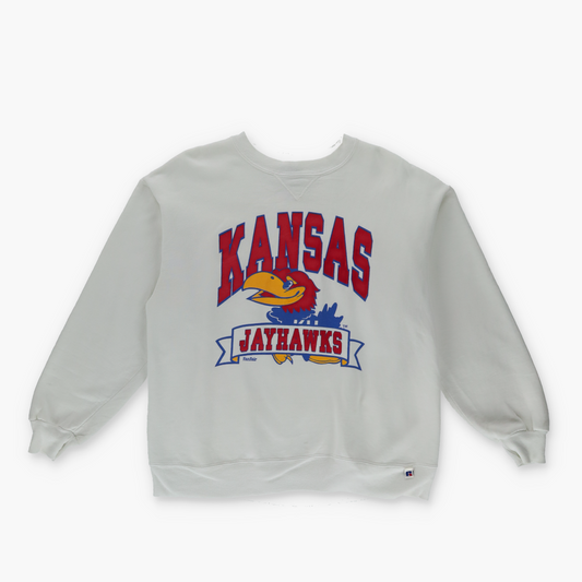 RUSSELL ATHLETIC NCAA 'USA Made' Kansas Jayhawks 50/50 Sweatshirt (M)