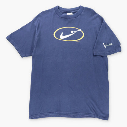 Vintage VALOR Circle Logo Swoosh Navy & Yellow T-Shirt (XL)