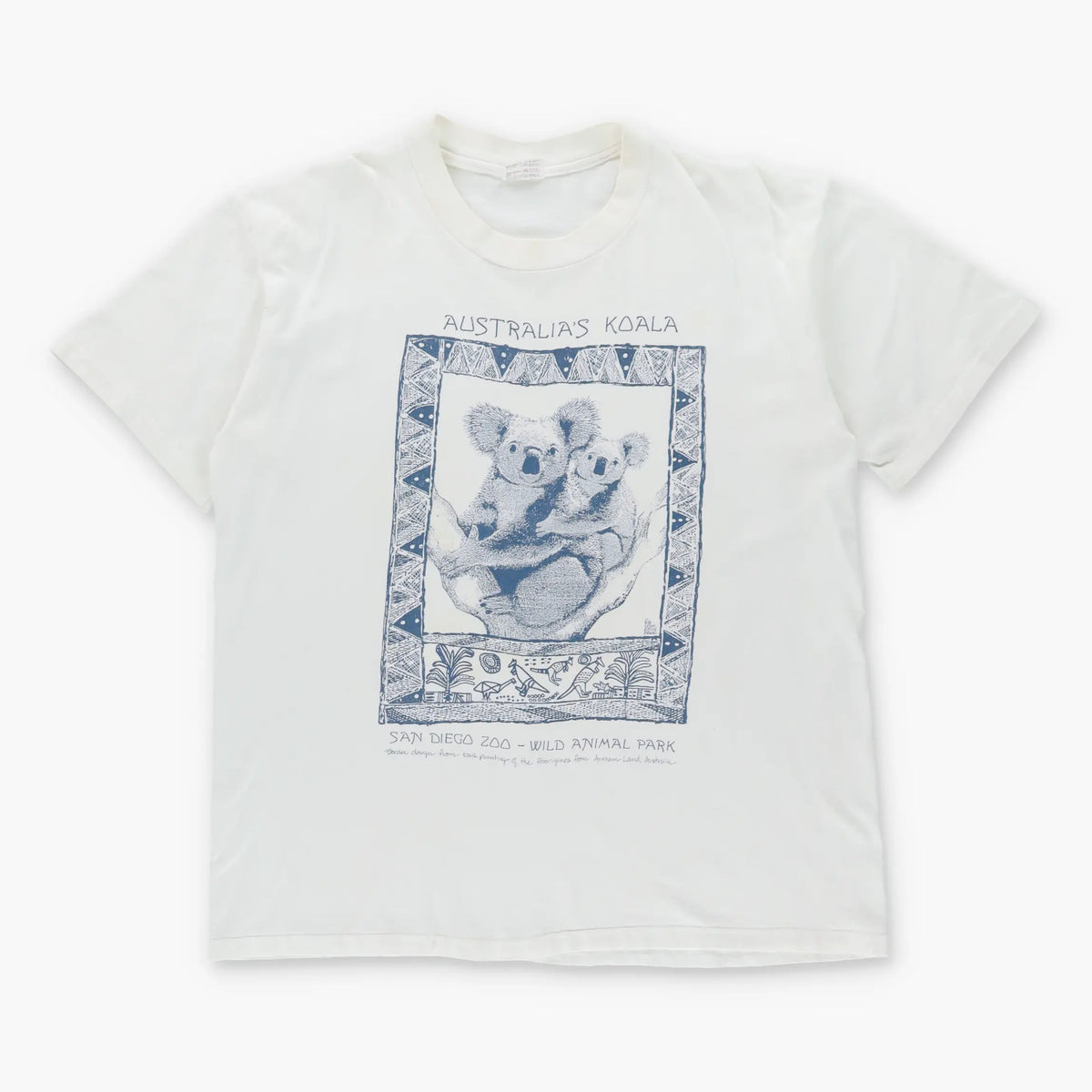 Vintage SAN DIEGO ZOO Australia's Koala Animal Souvenir White Single Stitch USA Made T-Shirt (L)