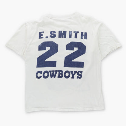 Vintage NFL Dallas Cowboys #22 Emmitt Smith White Single Stitch T-Shirt (L-XL)