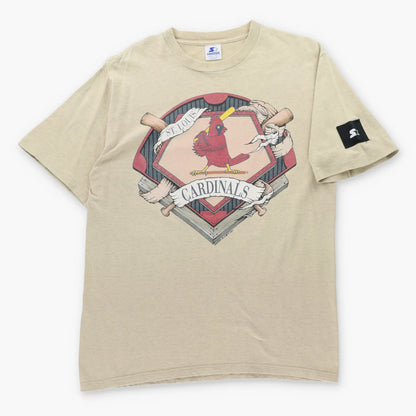 Vintage 1993 STARTER St. Louis Cardinals MLB Illustration USA Made T-Shirt (M-L TALL)
