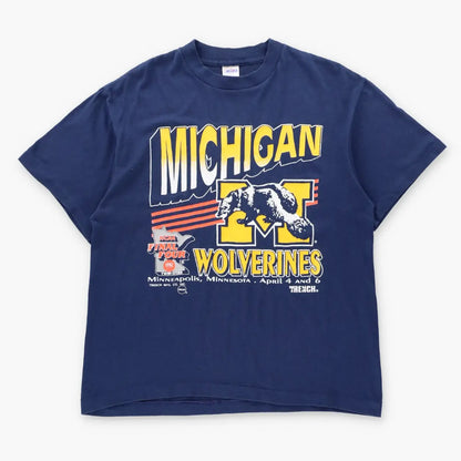 Vintage Michigan Wolverines USA Made Single Stitch College Football T-Shirt (L)