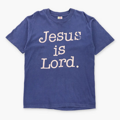 Vintage "Jesus Is Lord. Duh." Navy Single Stitch FRUIT OF THE LOOM Tee (L)