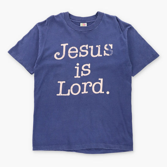 Vintage "Jesus Is Lord. Duh." Navy Single Stitch FRUIT OF THE LOOM Tee (L)