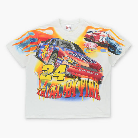 Vintage NASCAR Jeff Gordon #24 "Trial By Fire" All Over Print CHASE AUTHENTICS Tee (XXL)