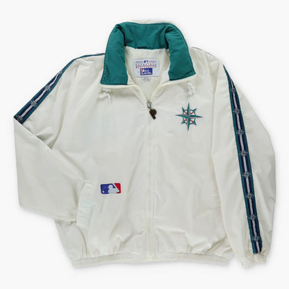 Vintage PRO PLAYER Seattle Mariners MLB Convertible Hood Windbreaker Jacket Korean Made (XL)