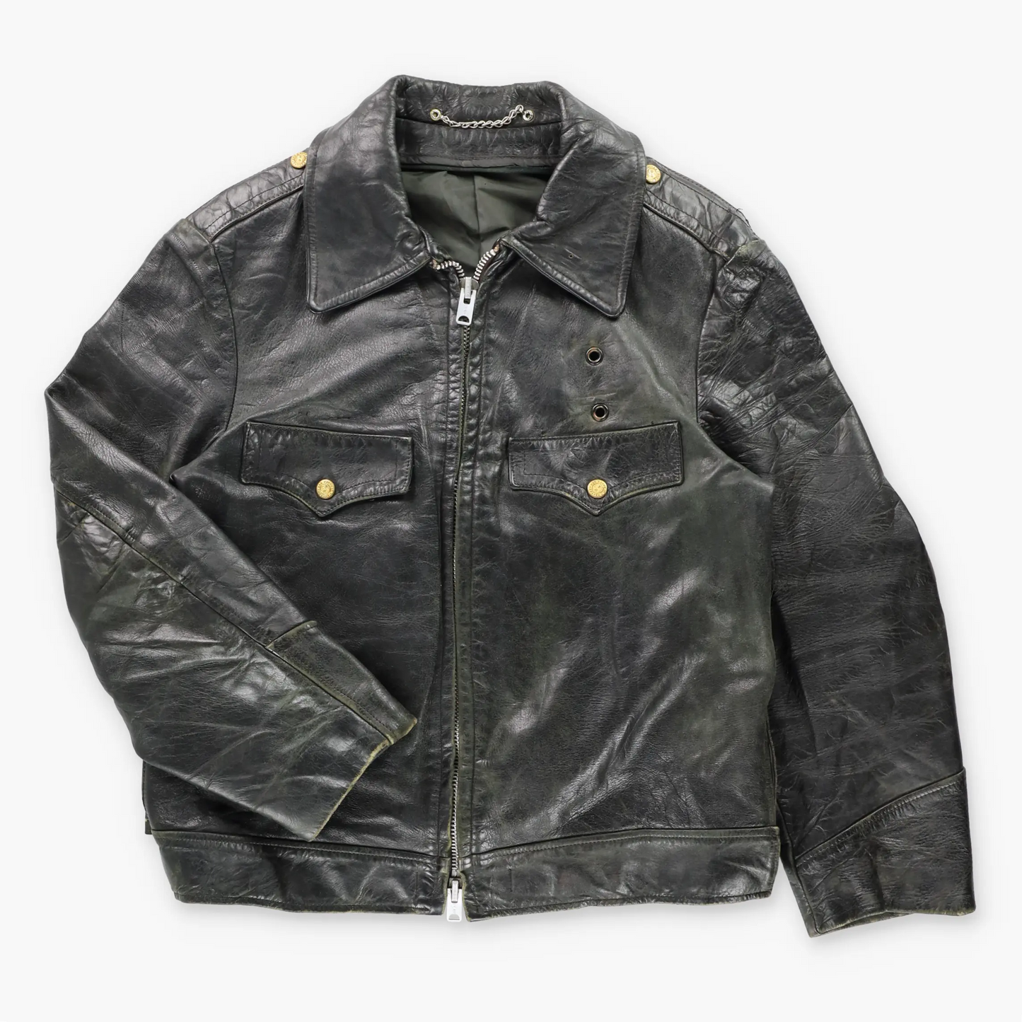 Vintage Leather Authentic New Haven Police Uniform Motorcycle Jacket (L)