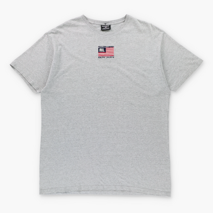 Vintage RALPH LAUREN POLO JEANS CO Embroidered Flag Logo Grey T-Shirt (L-XL TALL) Vintage Sole Melbourne