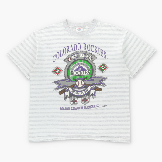 Vintage 1992 Colorado Rockies MLB Single Stitch White & Grey USA Made T-Shirt (XL) Vintage Sole Melbourne