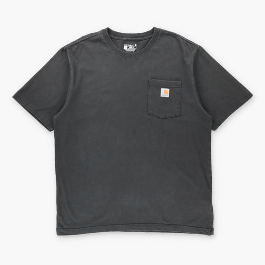 CARHARTT 'Loose Fit' Front Pocket Logo Black T-Shirt (L-XL)