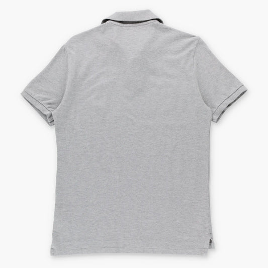 POLO RALPH LAUREN 'Custom Slim Fit' Embroidered Big Pony & Logo Crest Grey Polo Shirt (S-M)