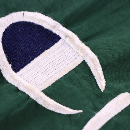CHAMPION Embroidered Spell Out Logo Green & White Windbreaker Sweatshirt (XL)