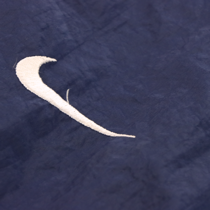 NIKE Embroidered Swoosh Logo Blue & White Windbreaker Sweatshirt (L)