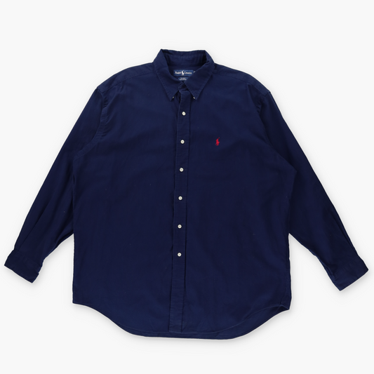 RALPH LAUREN Blake Embroidered Logo Navy & Red Long Sleeve Button Up  Shirt (XL)
