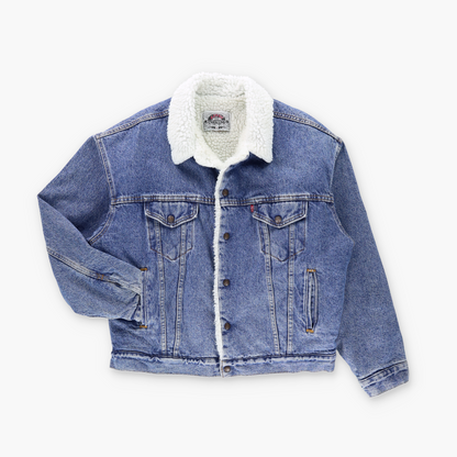 LEVIS Sherpa Lined Blue Denim Heavy Jacket (L)