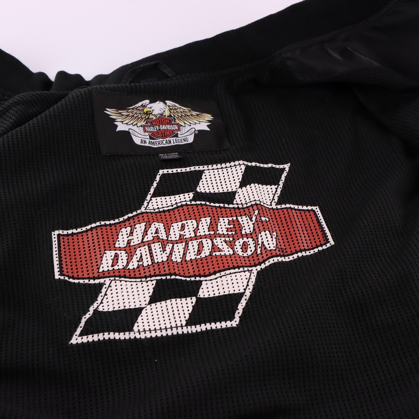 HARLEY DAVIDSON Embroidered Aces & Race Flags USA Made Bomber Jacket (XXL)