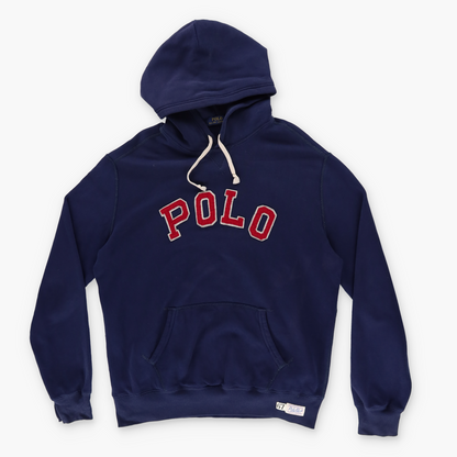 RALPH LAUREN POLO Embroidered Spell Out Logo Hooded Sweatshirt (XL)