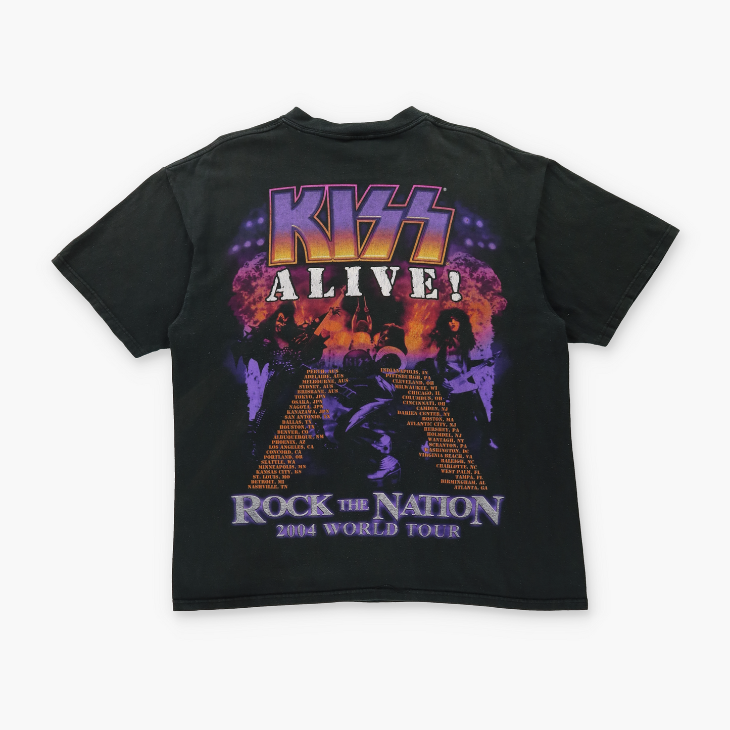 "Rock The Nation 2004" KISS Tour Double Sided ANVIL T-Shirt (L)