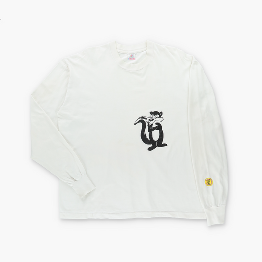 Pepe Le Pew "Puhdunked!" USA Made FRUIT OF THE LOOM Single Stitch Long Sleeve Tee (XL)