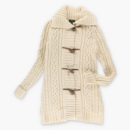 Vintage RALPH LAUREN POLO Cable Knit Toggle Cardigan Coat *Aubs Vintage Sole Melbourne