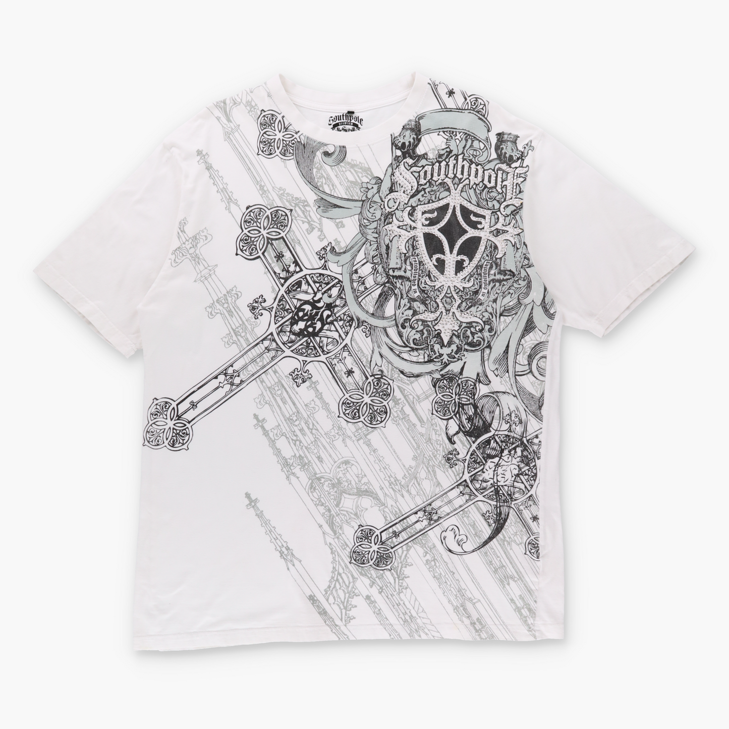 Vintage SOUTHPOLE Embellished Y2K White T-Shirt *Aubs Vintage Sole Melbourne