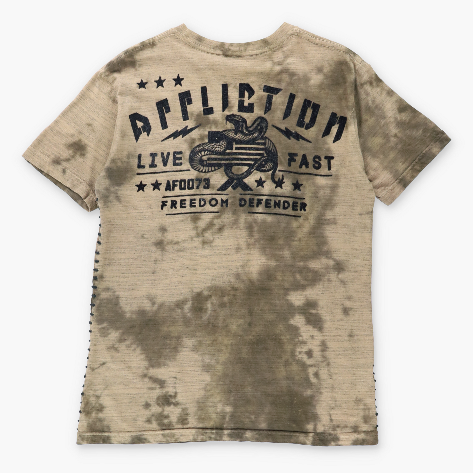 Vintage AFFLICTION Velour Text Y2K Brown Skull T-Shirt *Aubs Vintage Sole Melbourne