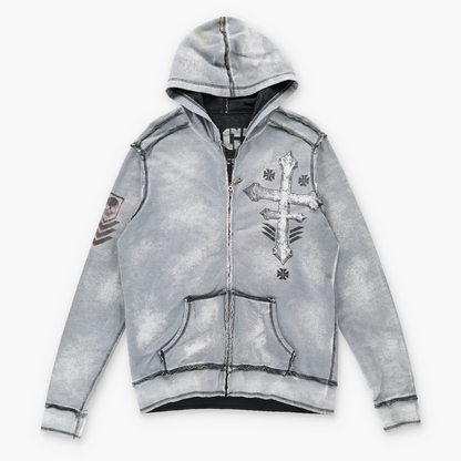 Vintage REVERSIBLE AFFLICTION Y2K Grunge Hooded Sweatshirt *Aubs Vintage Sole Melbourne