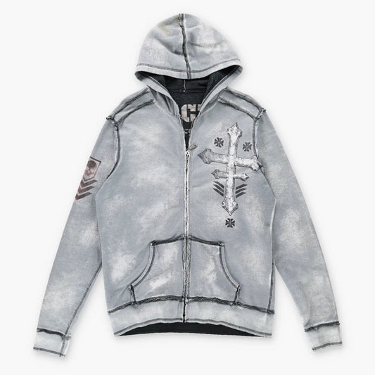 Vintage REVERSIBLE AFFLICTION Y2K Grunge Hooded Sweatshirt *Aubs Vintage Sole Melbourne