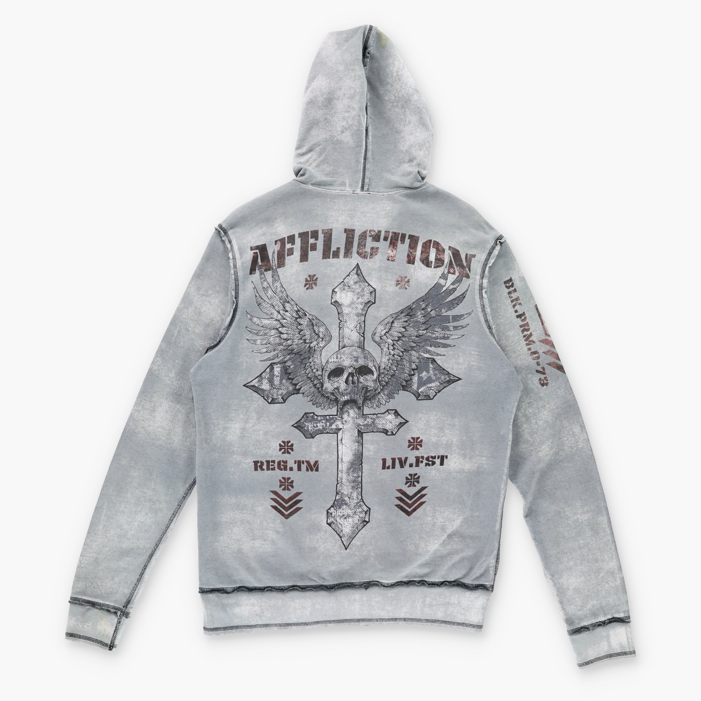 Vintage REVERSIBLE AFFLICTION Y2K Grunge Hooded Sweatshirt *Aubs Vintage Sole Melbourne