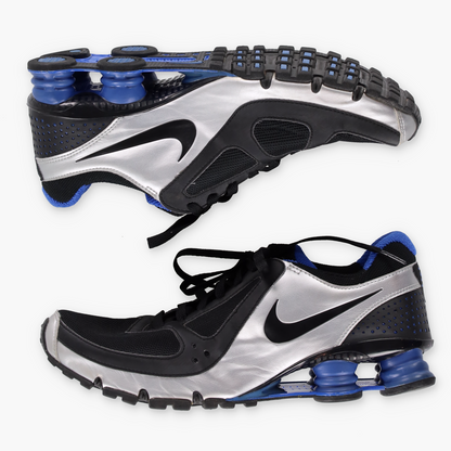 NIKE 'Shox Turbo+10' Silver & Black Sneakers (10.5)