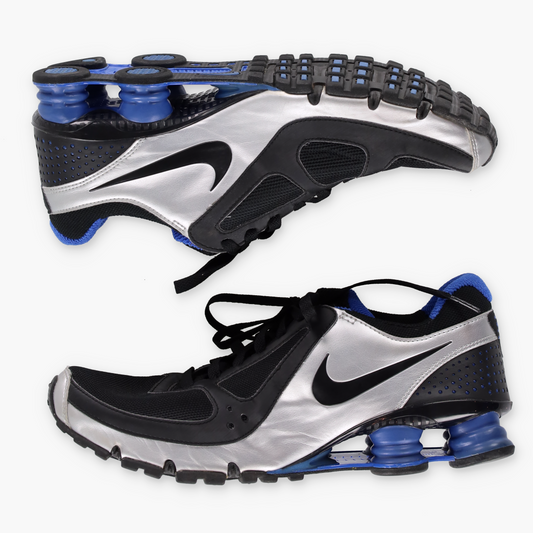 NIKE 'Shox Turbo+10' Silver & Black Sneakers (10.5)