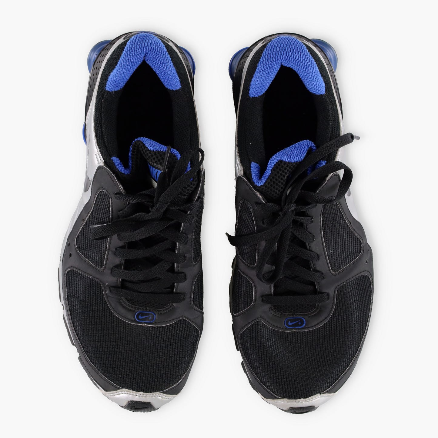 NIKE 'Shox Turbo+10' Silver & Black Sneakers (10.5)