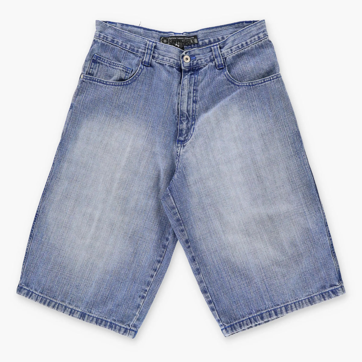 Vintage SOUTHPOLE Y2K Jorts Blue Monochromatic Stitch Denim Jean Shorts (34)