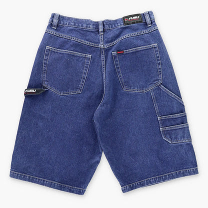 Vintage FUBU Y2K Carpenter Dark Blue Denim Pocket Jorts Shorts (36)