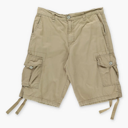 Vintage SOUTHPOLE Y2K Cargo Tan Brown Pocket Straps Jorts Shorts (32)