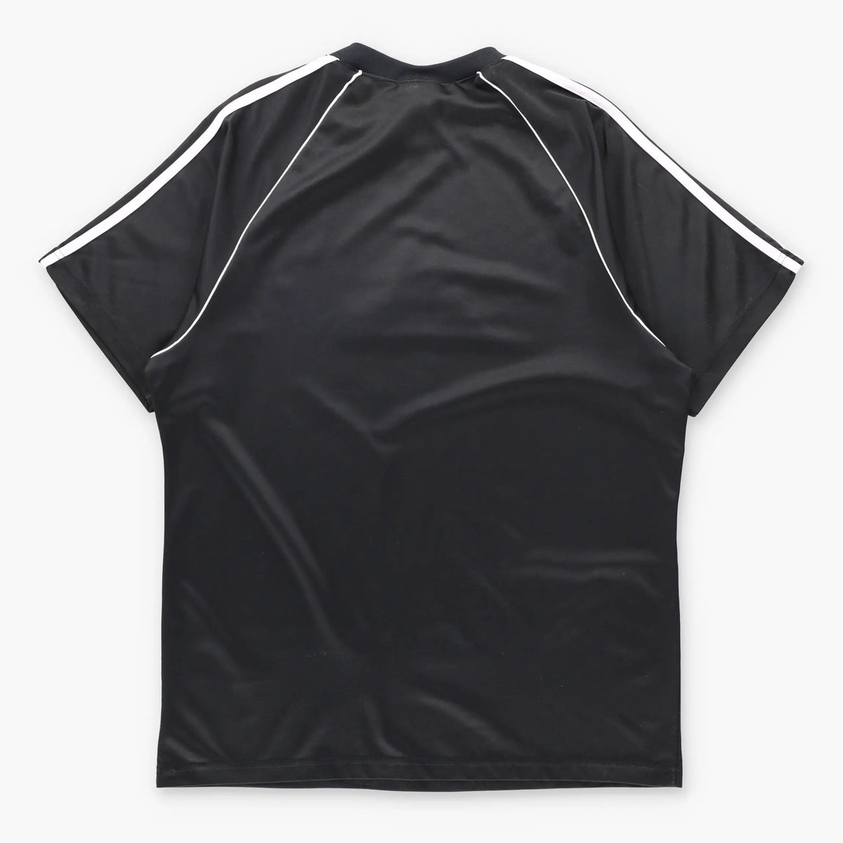 Vintage 90s ADIDAS Felt Spell Out Logo Black USA Made Jersey (L)