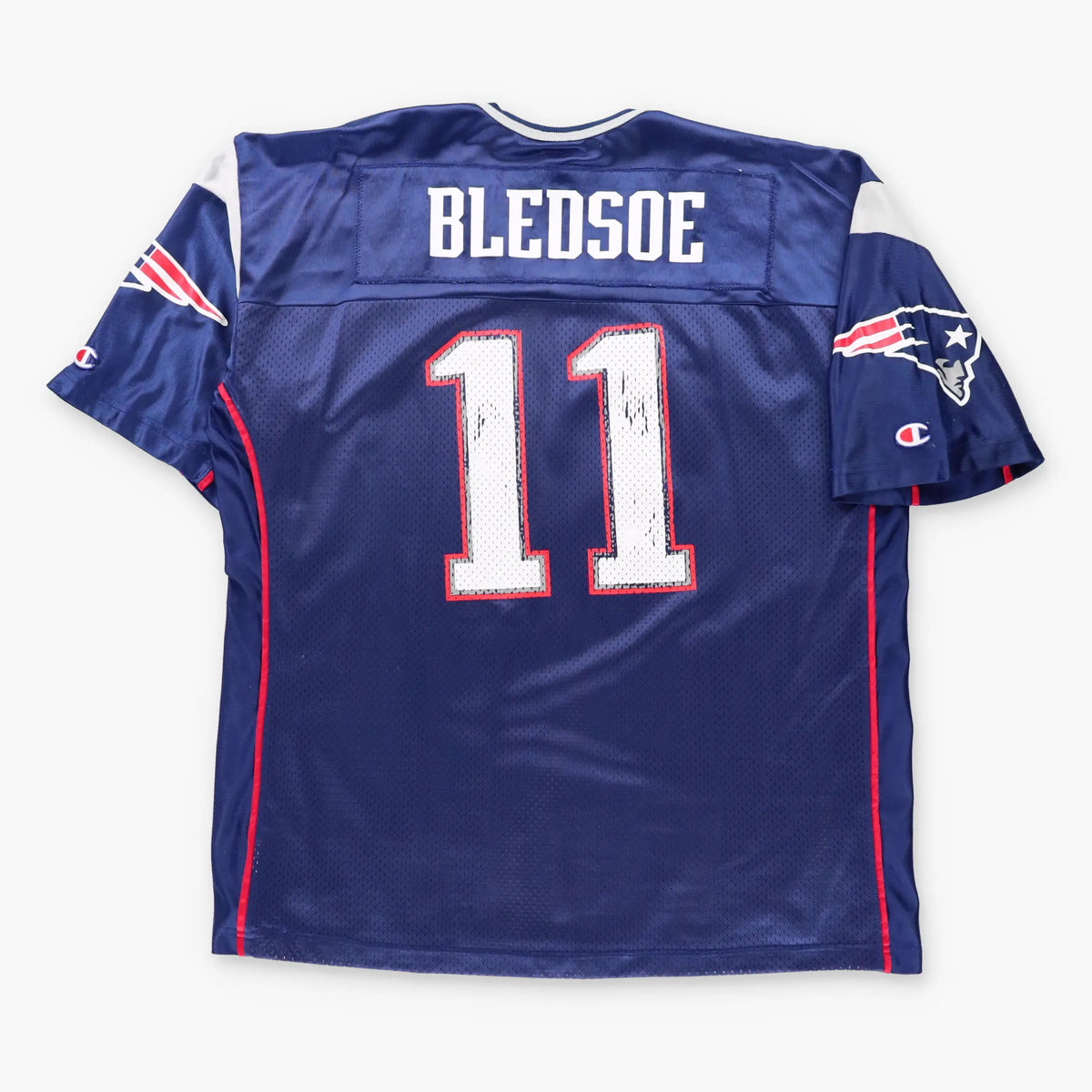 Vintage 90s CHAMPION New England Patriots #11 Drew Bledsoe NFL Jersey (L-XL)