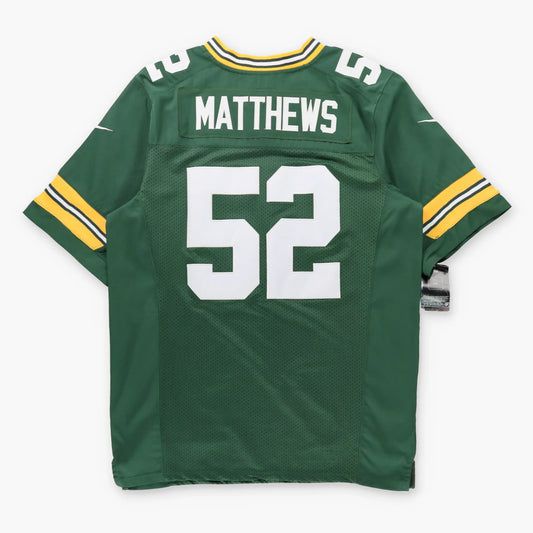 NIKE Green Bay Packers Clay Matthews #52 NFL Home Jersey With Original Tags (XL TALL)