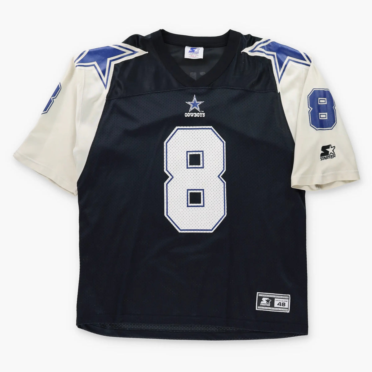 Vintage 90s STARTER Dallas Cowboys NFL Troy Aikman #8 American Football Jersey (L-XL)