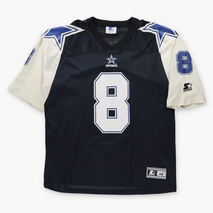 Vintage 90s STARTER Dallas Cowboys NFL Troy Aikman #8 American Football Jersey (L-XL)