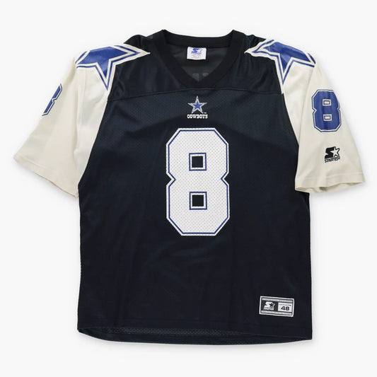 Vintage 90s STARTER Dallas Cowboys NFL Troy Aikman #8 American Football Jersey (L-XL)