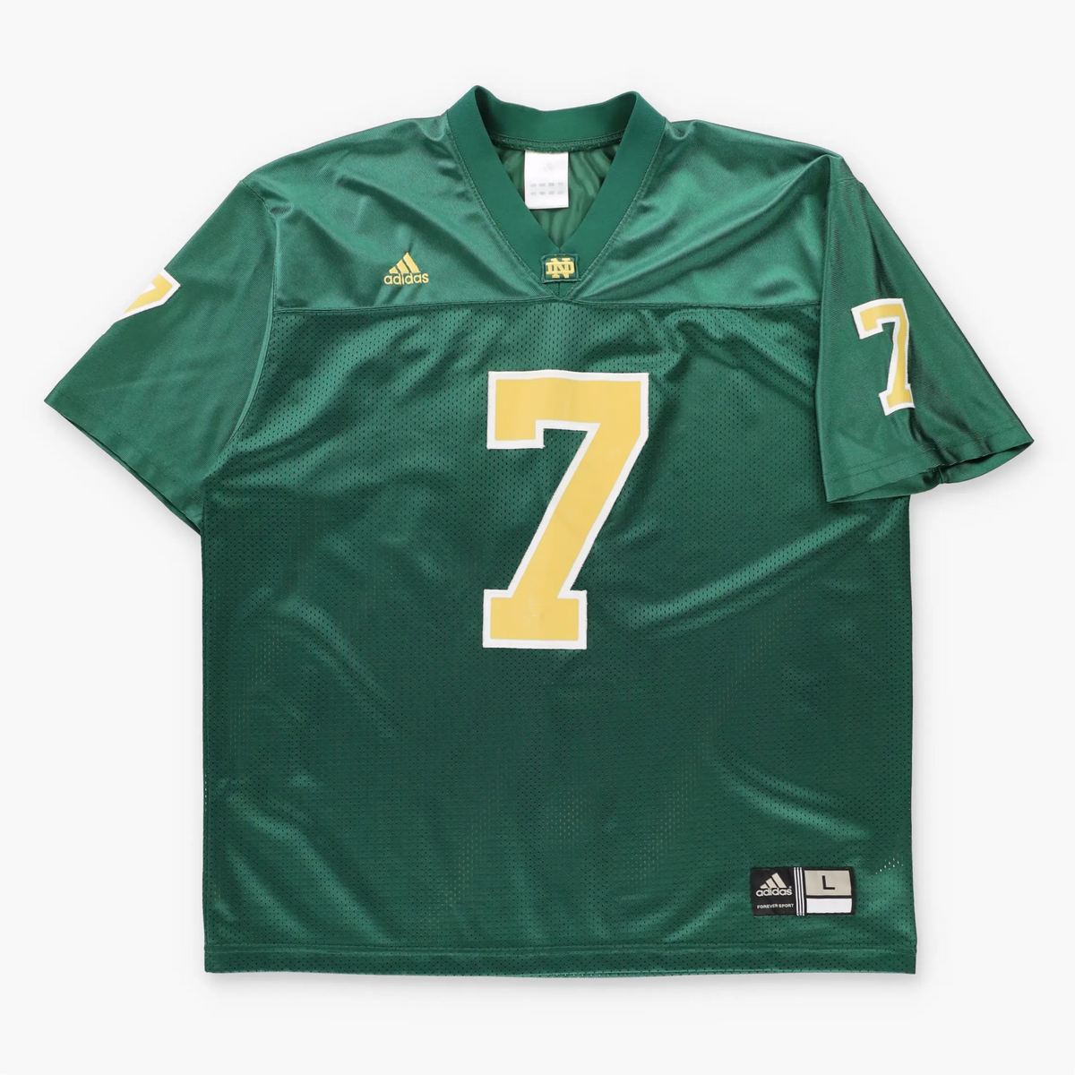 Vintage 2000s ADIDAS Notre Dame Fighting Irish #7 American College Football Jersey (L-XL)