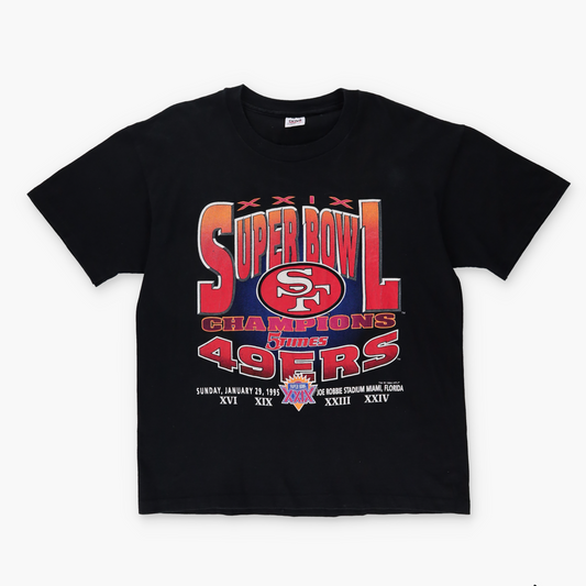Vintage 1994 49ERS Superbowl Champions USA Made Black Tee (XL)