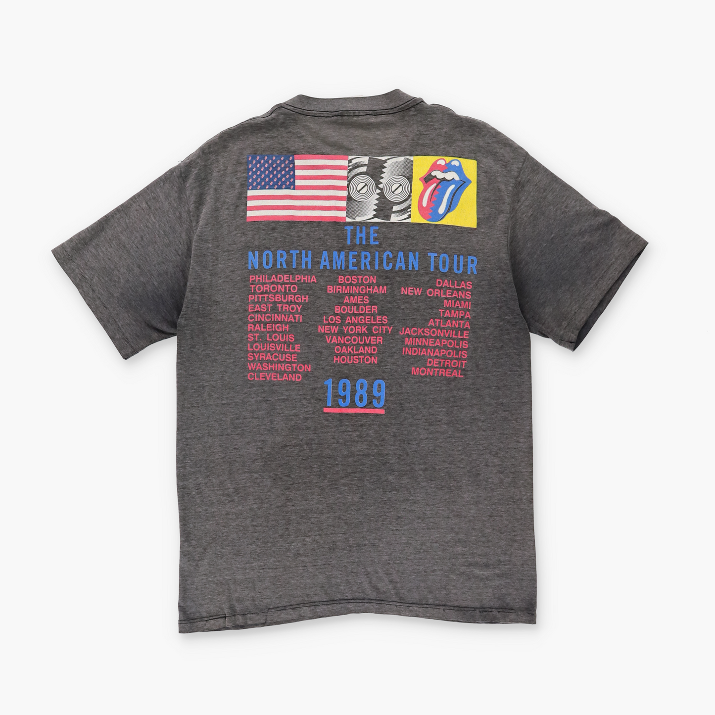 1989 ROLLING STONES Steel Wheels USA Made 50/50 Band Tour Tee (M-L)