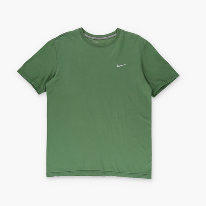 NIKE 'Regular Fit' Embroidered Swoosh Logo Green & White T-Shirt (L)