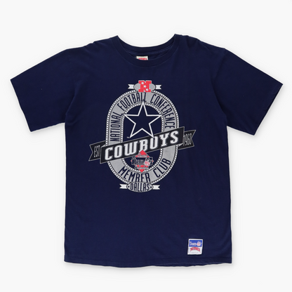 Vintage DALLAS COWBOYS 'National Football Conference' NFL USA Made Navy T-Shirt (XL)