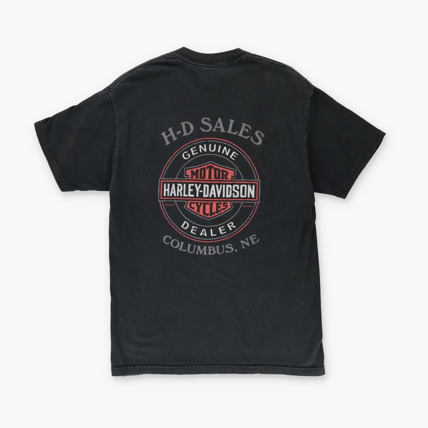 Vintage HARLEY DAVIDSON Nebraska Clown Flame USA Made Motorcycle Tee (L)