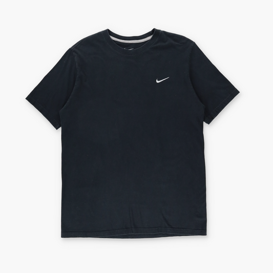 NIKE 'Standard Fit' Embroidered Swoosh Logo Black & White T-Shirt (L)