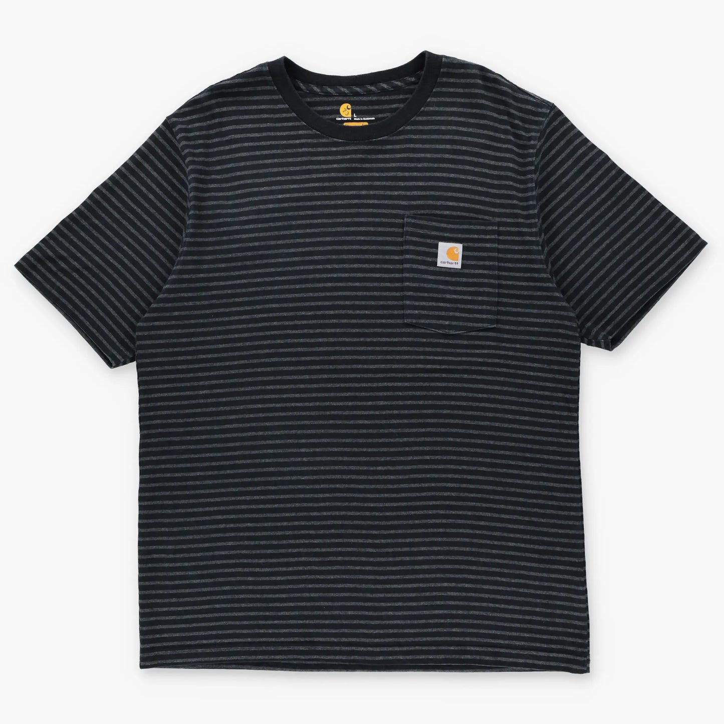 CARHARTT Black & Grey Striped Original Fit Pocket Tee (L-XL) ***COCO Vintage Sole Melbourne