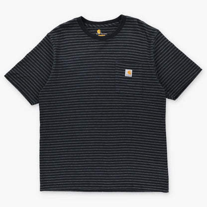 CARHARTT Black & Grey Striped Original Fit Pocket Tee (L-XL) ***COCO Vintage Sole Melbourne
